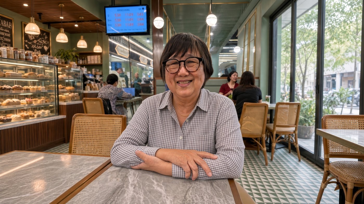Goh Ai Yat, visual thinking strategist and founder of The Visual Pivot, in a Singapore café